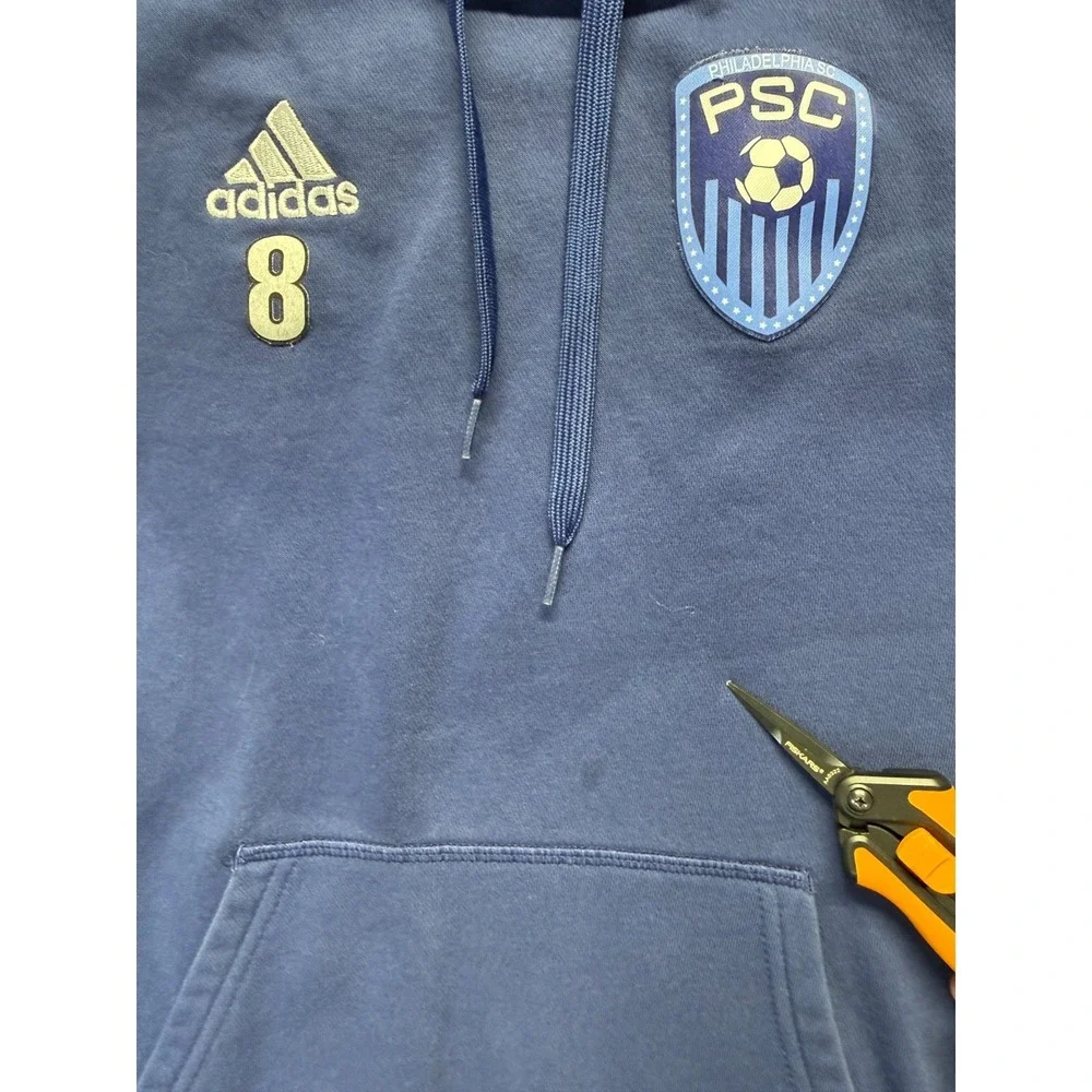 Adidas Hoodie Mens Small Blue Fleece Lined Philadelphia Union Soccer‎ Club #8
